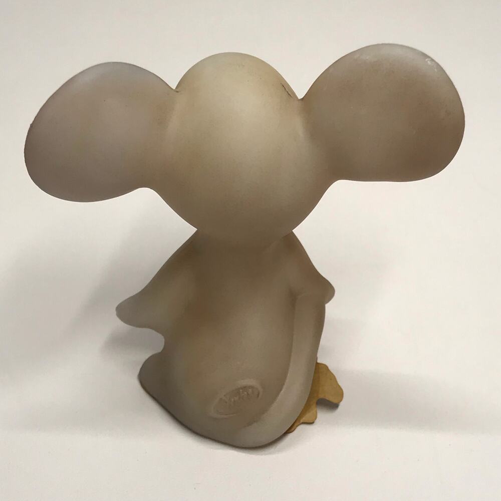 Fenton Mouse Satin Art Glass Brown Mouse Hand Painted Signed Stickers Vintage - Picture 10 of 12